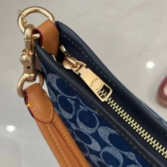 COACH Laurel Shoulder Bag - Blue Denim - Picture 7 of 8